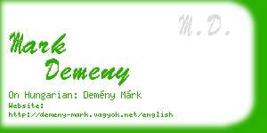 mark demeny business card